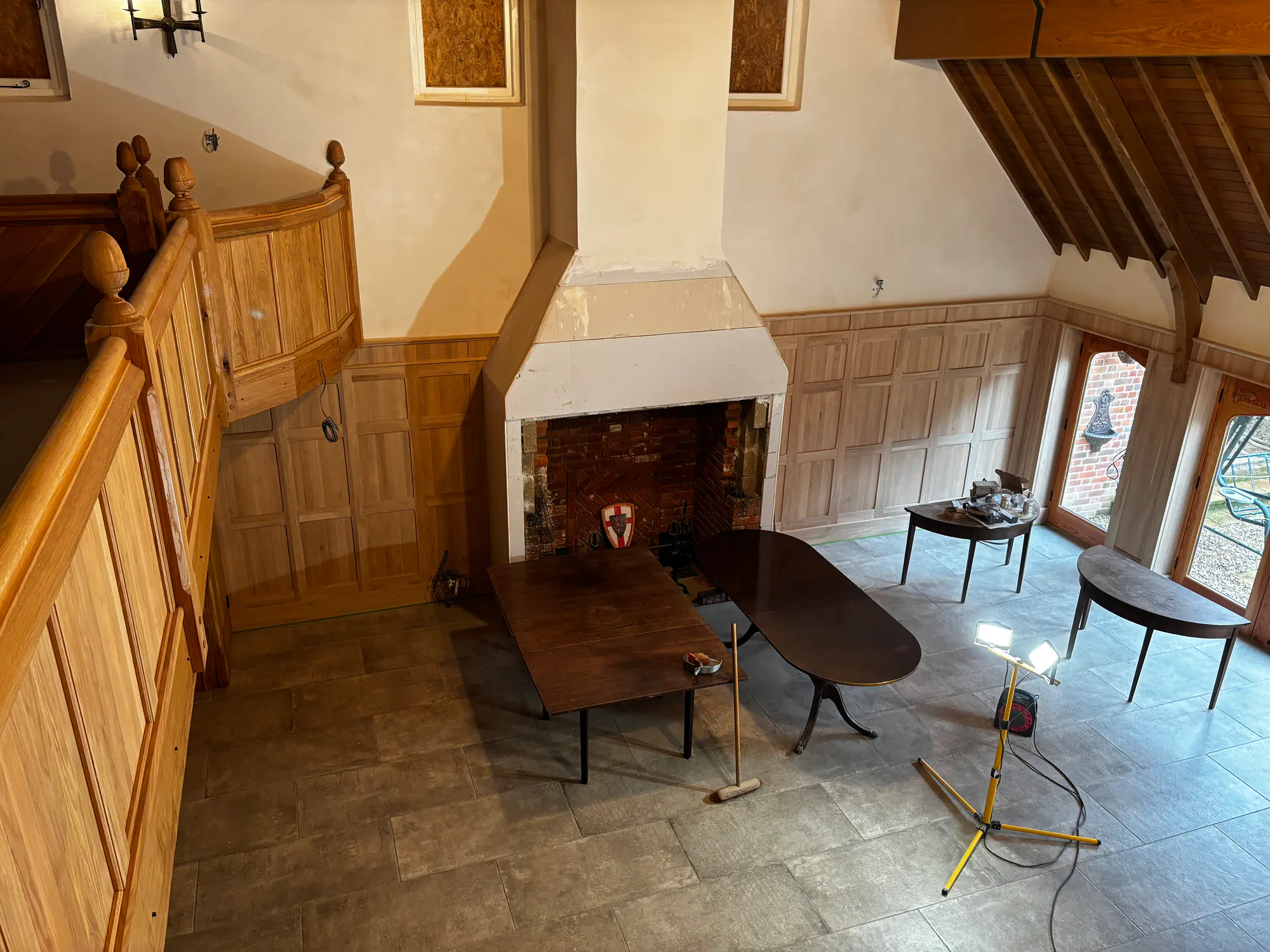Timber wall panelling made in the workshop